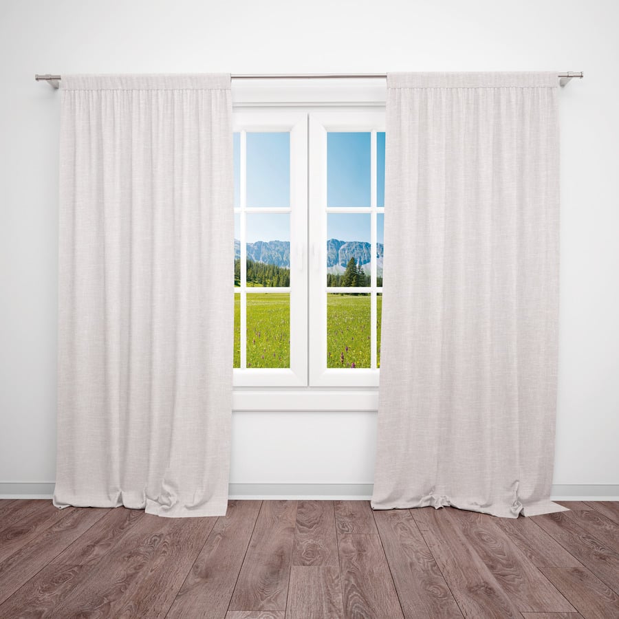 Fertigvorhang Leinenoptik Streifen beige 145 x 245 cm