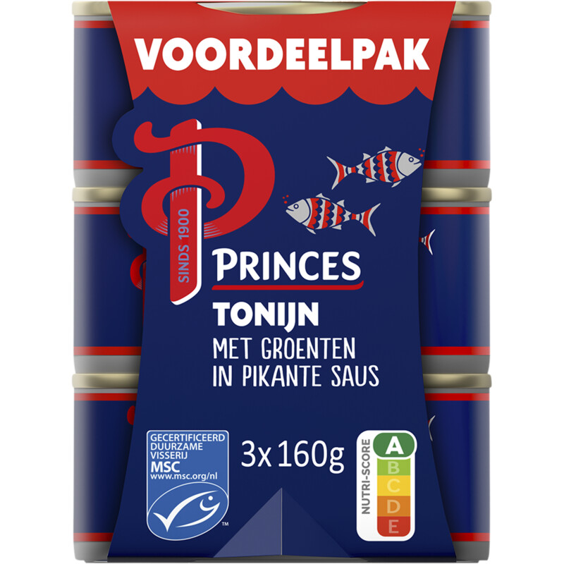 Princes Tonijnstukken groente pikant voordeelpak