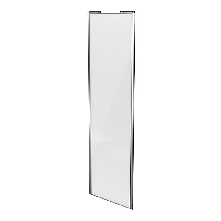 Porte de placard coulissante blanc brillant profil gris GoodHome Arius H. 248,5 x L. 77.2 cm + amortisseurs
