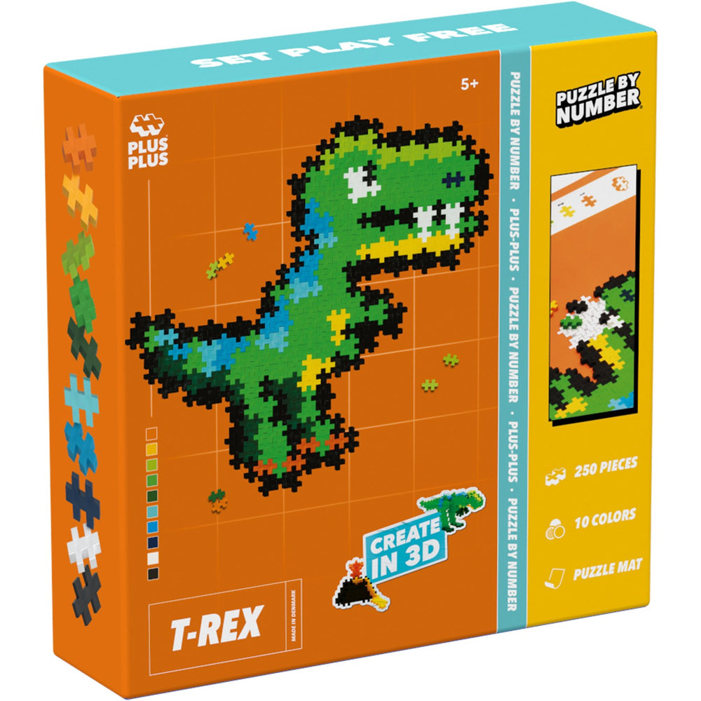 Køb Plus-Plus Puslespil By Number T-Rex 250 Pcs