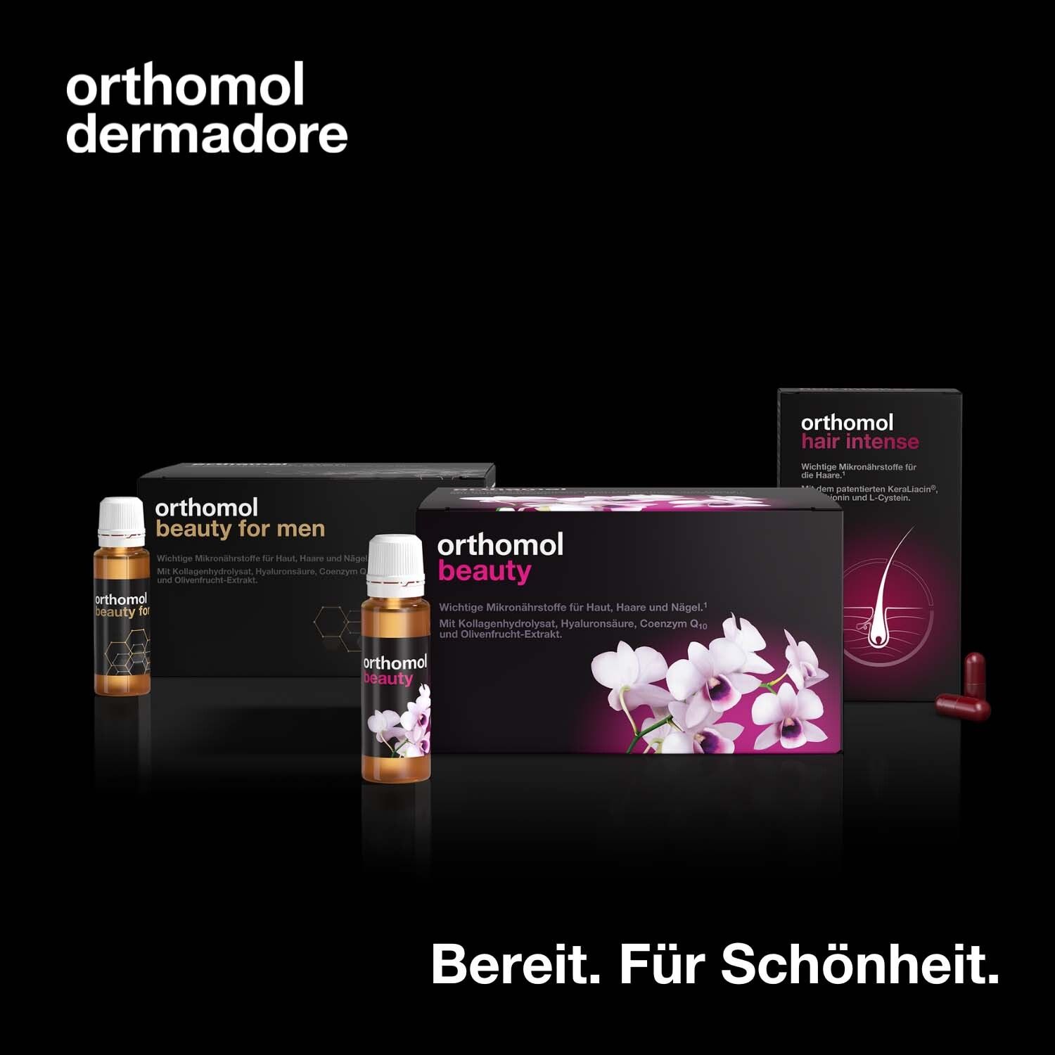 Orthomol Beauty für Frauen - für Haut, Haare und Nägel, mit Hyaluronsäure, Kollagen und Coenzym Q10 - Trinkampullen