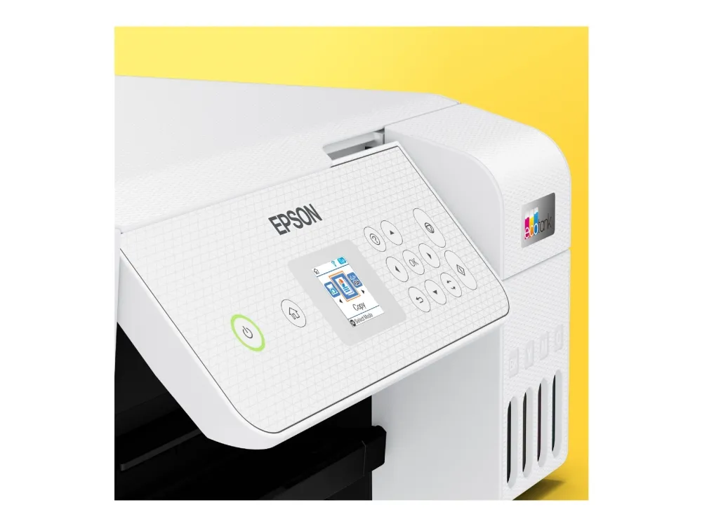 Epson EcoTank ET-2876 - Multifunktionsprinter - farve - blækprinter - ITS - A4 (medie) - op til 10 spm (udskriver) - 100 ark - Wi-Fi, USB - hvid