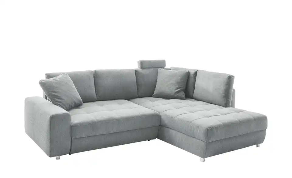 Ecksofa Arissa de Luxe Hellgrau rechts Webstoff