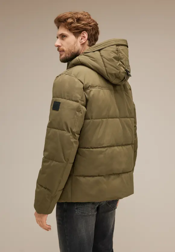 Steppjacke mit Kapuze - burnt olive