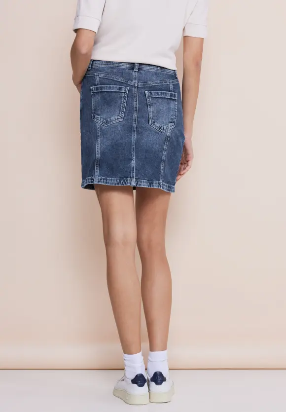 5-Pocket Jeansrock - heavy mid blue wash