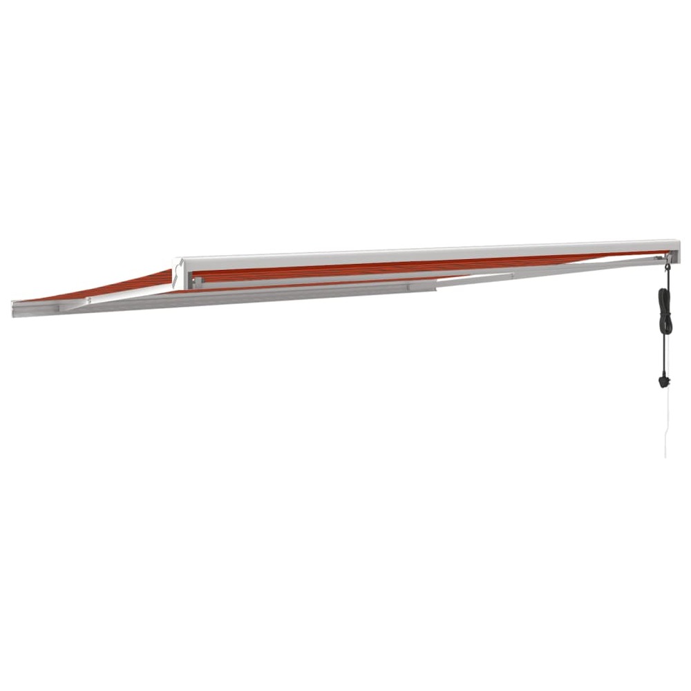 Auvent rétractable orange et marron 4x3 m tissu et aluminium