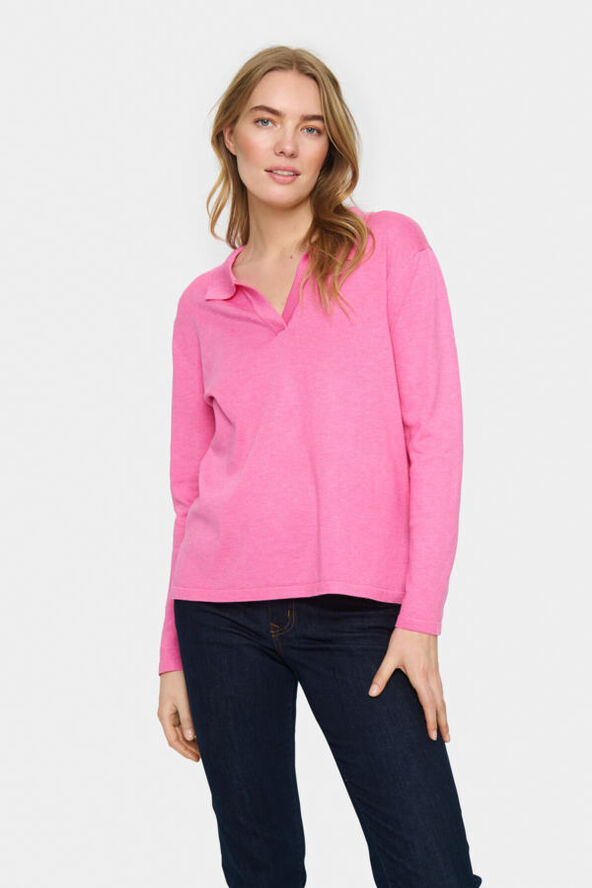 Saint Tropez MilaSZ Polo Pullover Pink cosmos melange