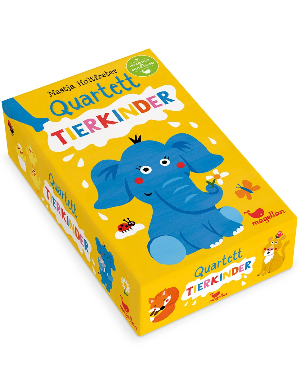 Kartenspiel QUARTETT - TIERKINDER in bunt