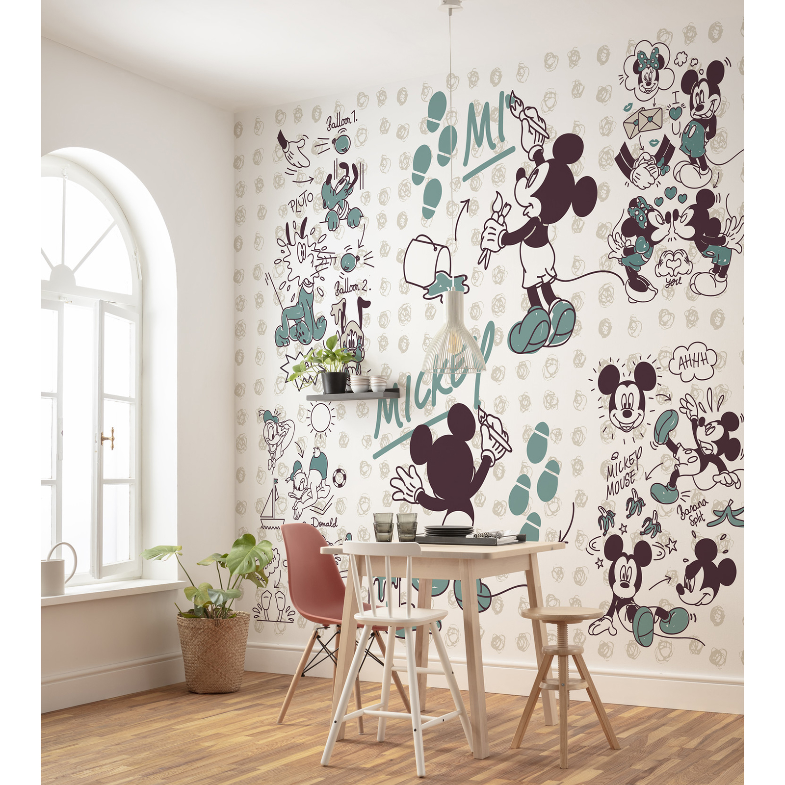 Vlies-Fototapete MICKEY AND FRIENDS - bunt - 350x280 cm