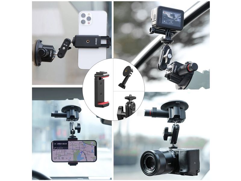 Ulanzi Saugnapfhalterung mit Erweiterung SC-01 Saugnapfhalterung für Action Cams 3