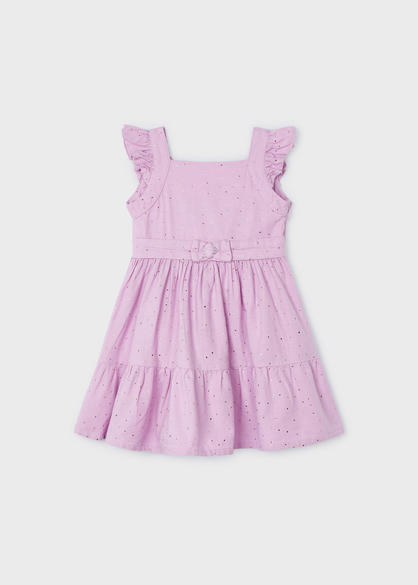 Vestido metálico de bolinhas para meninas
