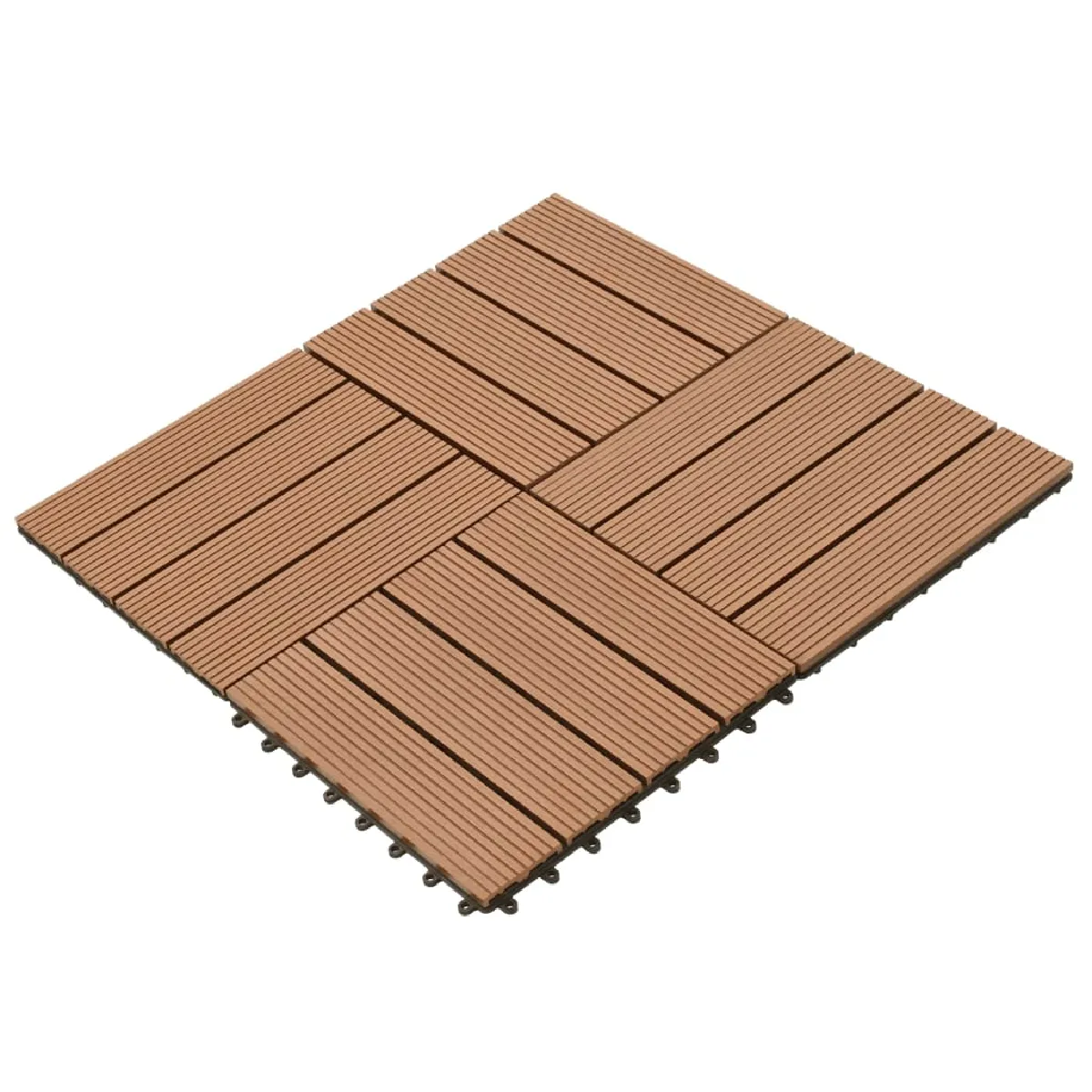 vidaXL Carreaux de terrasse 2m² - WPC Marron