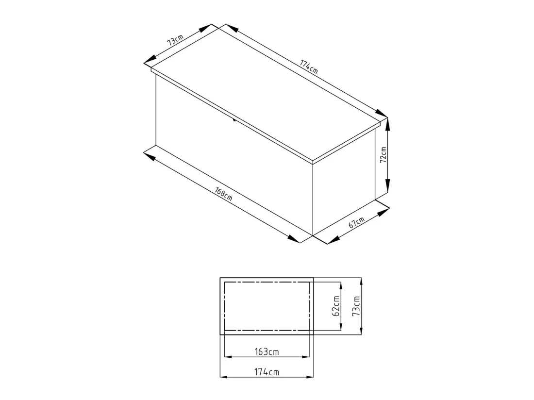 Coffre de rangement de jardin en acier galvanisé gris - 750L - TOMASO