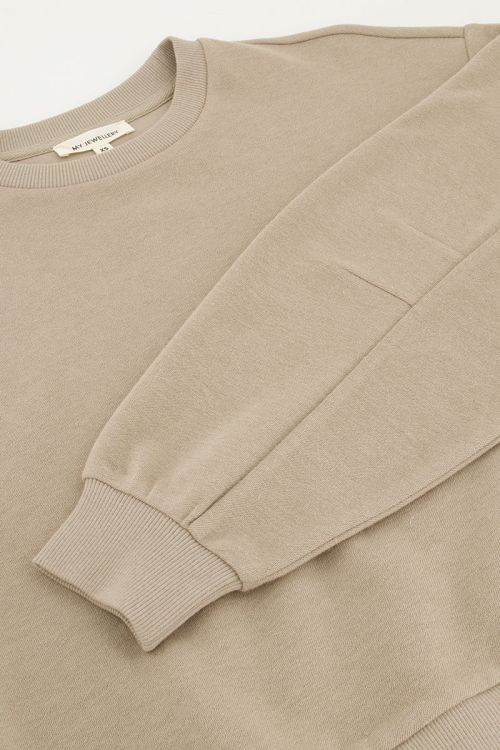 Beige sweater met pintuck