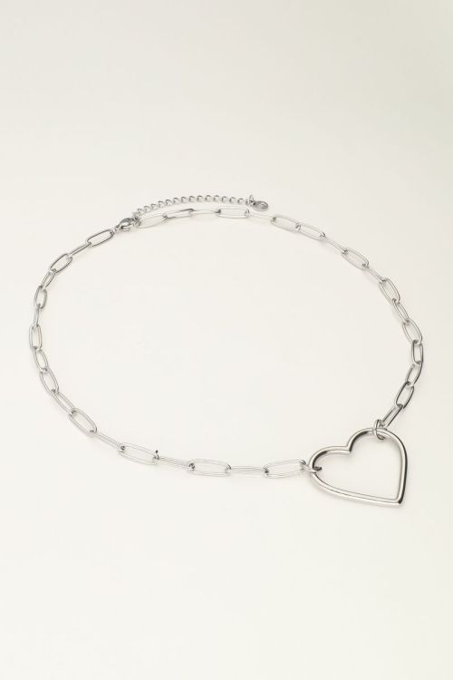 Schakelketting met groot open hart bedel