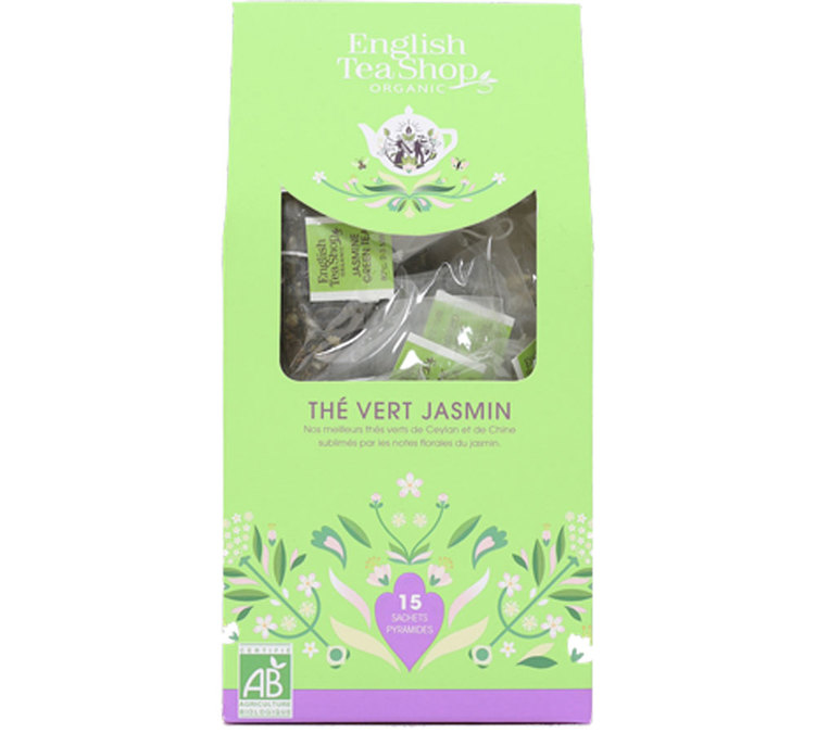 Thé Vert Jasmin - Boîte éco-conçue 15 sachets pyramides - ENGLISH TEA SHOP