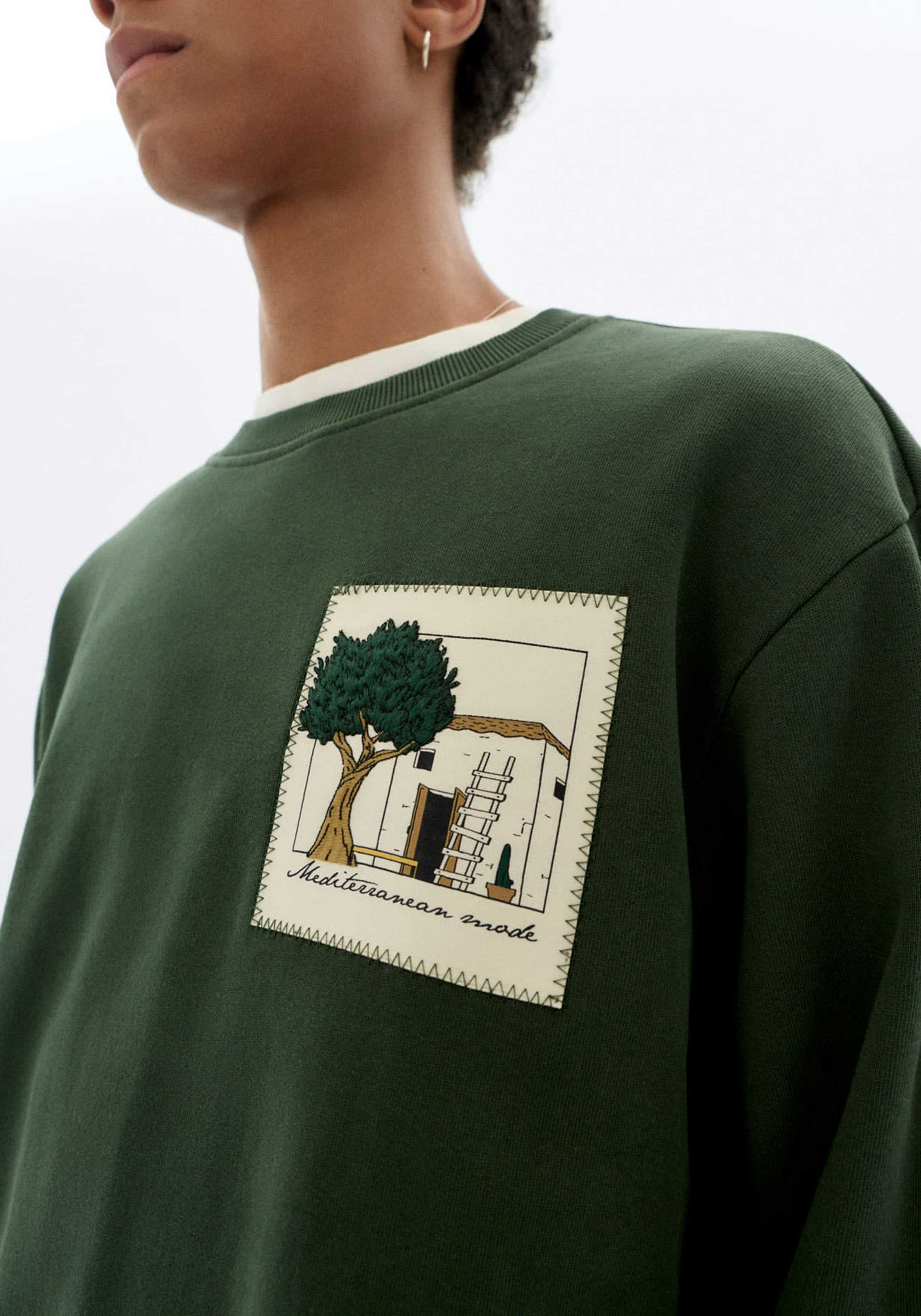 Thinking Mu Sweatshirt Leon House Bottle Green