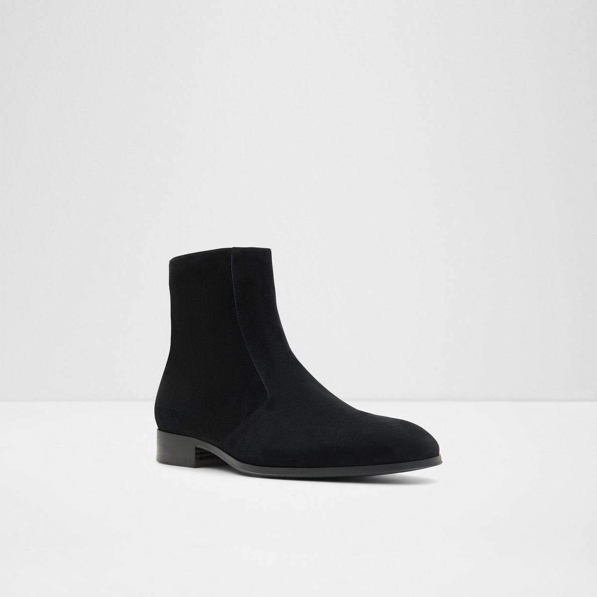 Brahm Black Leather Suede Men Dress boots