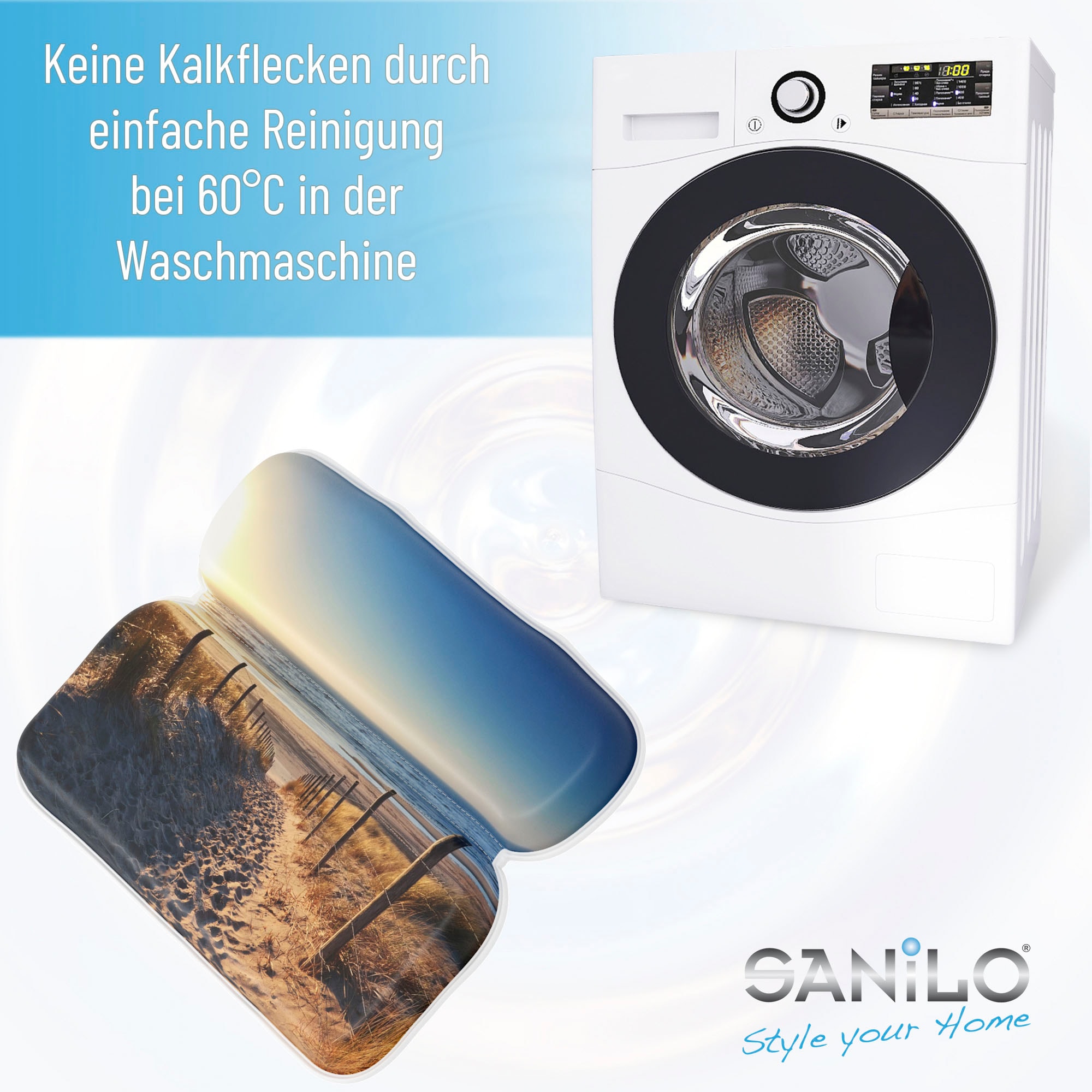 Sanilo Nackenkissen »Badewannenkissen Düne« bequem, rutschfest, kräftige Farben, mit 7 starken Saugnäpfen