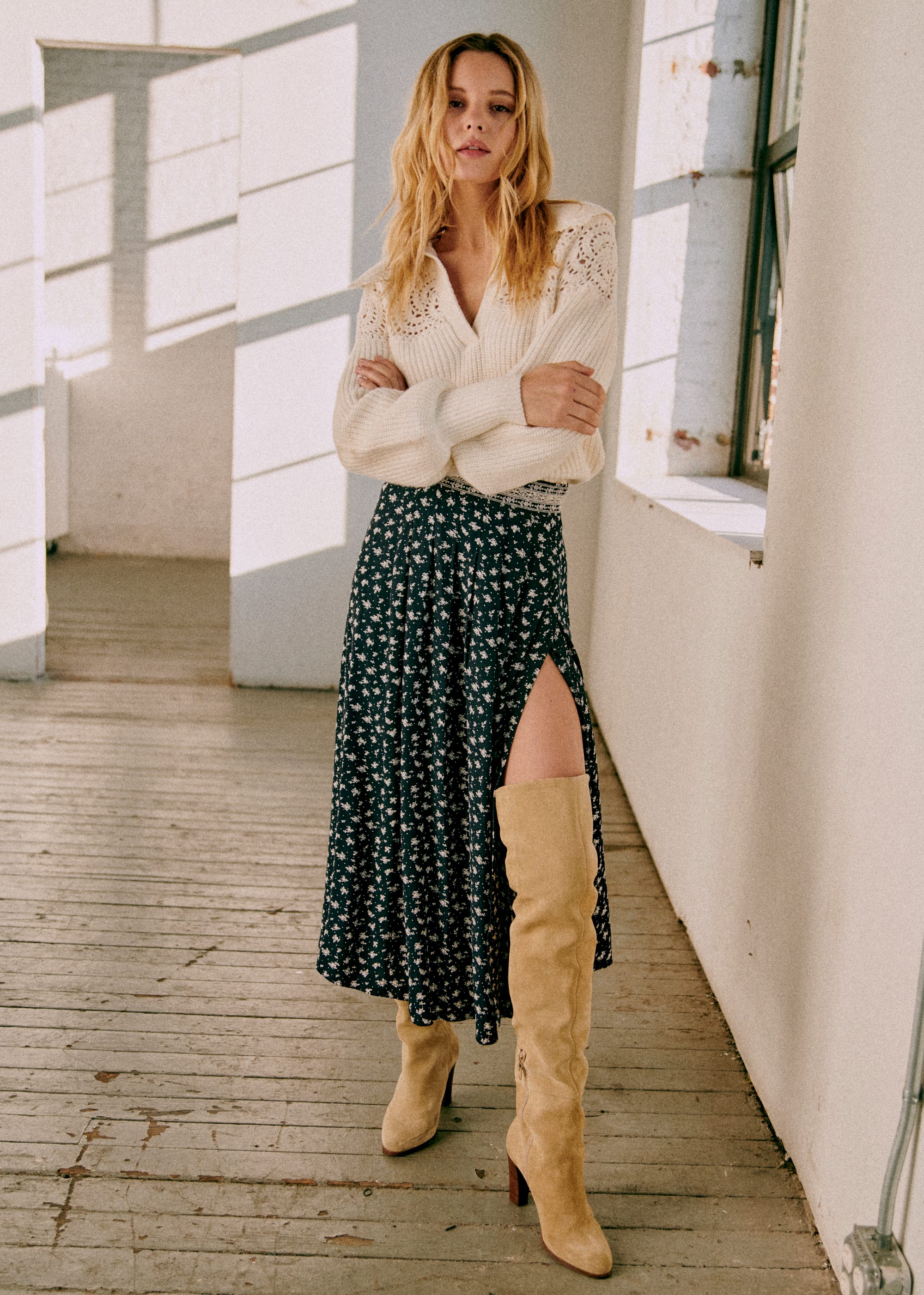 Jupe Alicia - Sézane x Sea NY - Imprimé Small Flower Navy - E-SHOP/JUPES & SHORTS 5905638