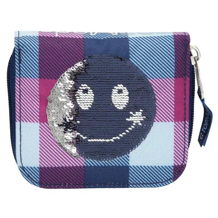 Depesche TOPModel Portemonnaie Pailletten Smiley blau