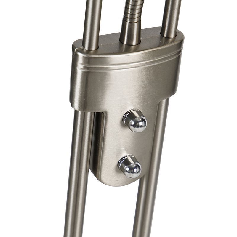 Vloerlamp staal met leeslamp incl. LED dimbaar in Kelvin - Diva