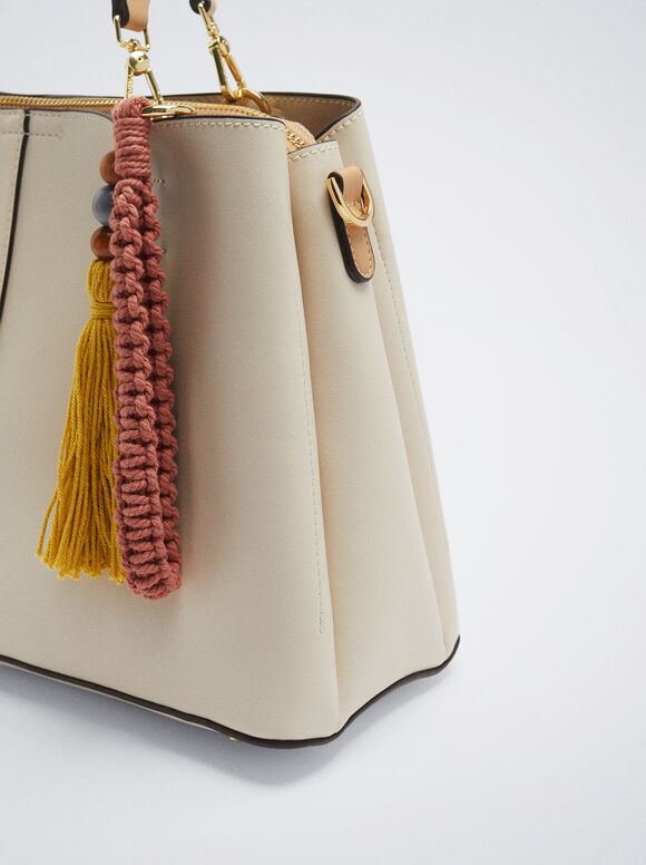 Bolsa tote com pingente - Off-White