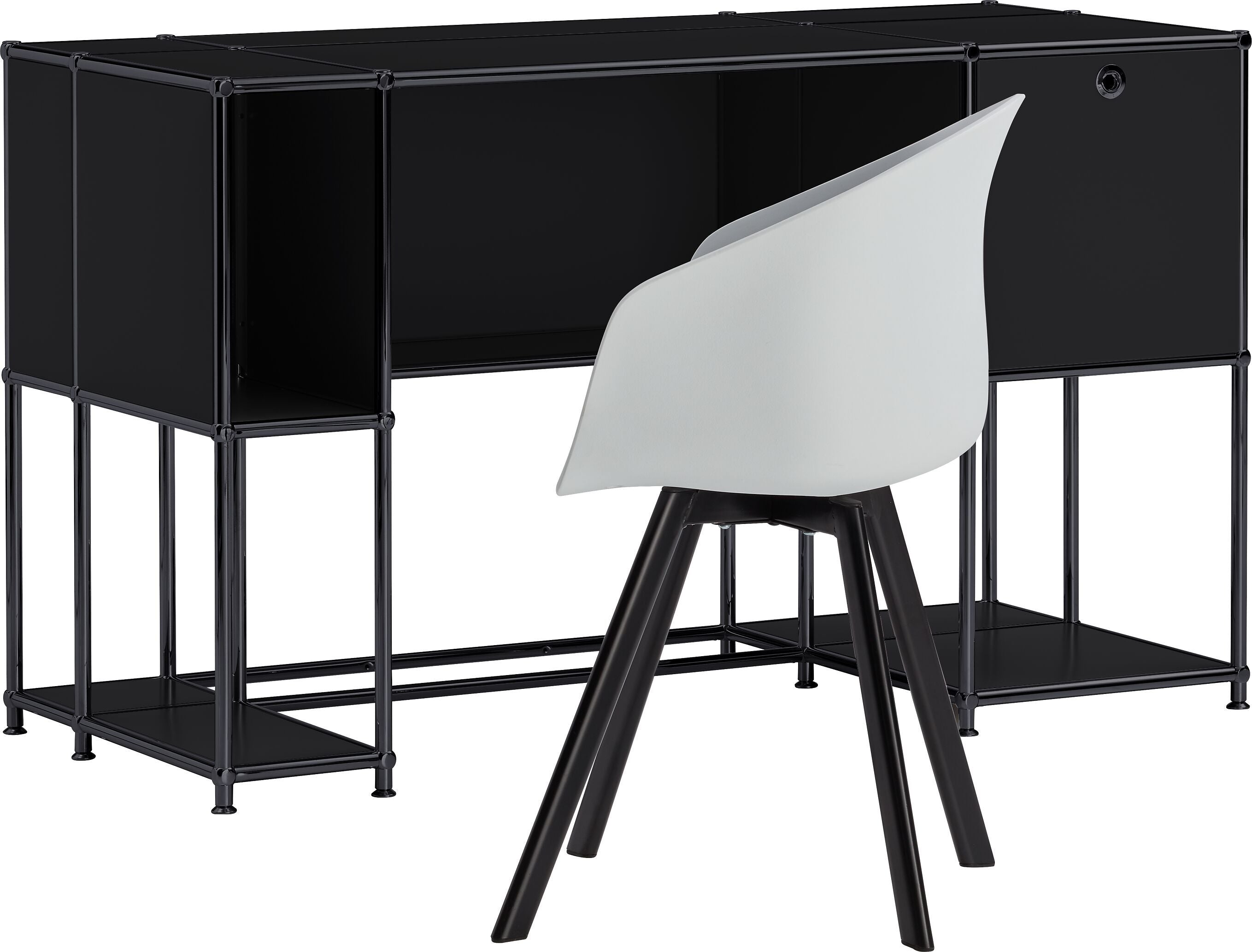 FLEXCUBE Schreibtisch - Schwarz / B: 134.0 cm x T: 60.0 cm x H: 80.0 cm