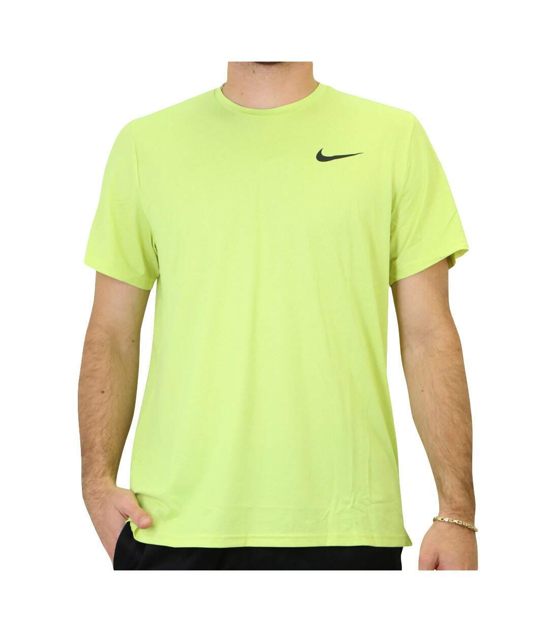 T-shirt de Running Jaune Fluo Homme Nike Dry Top