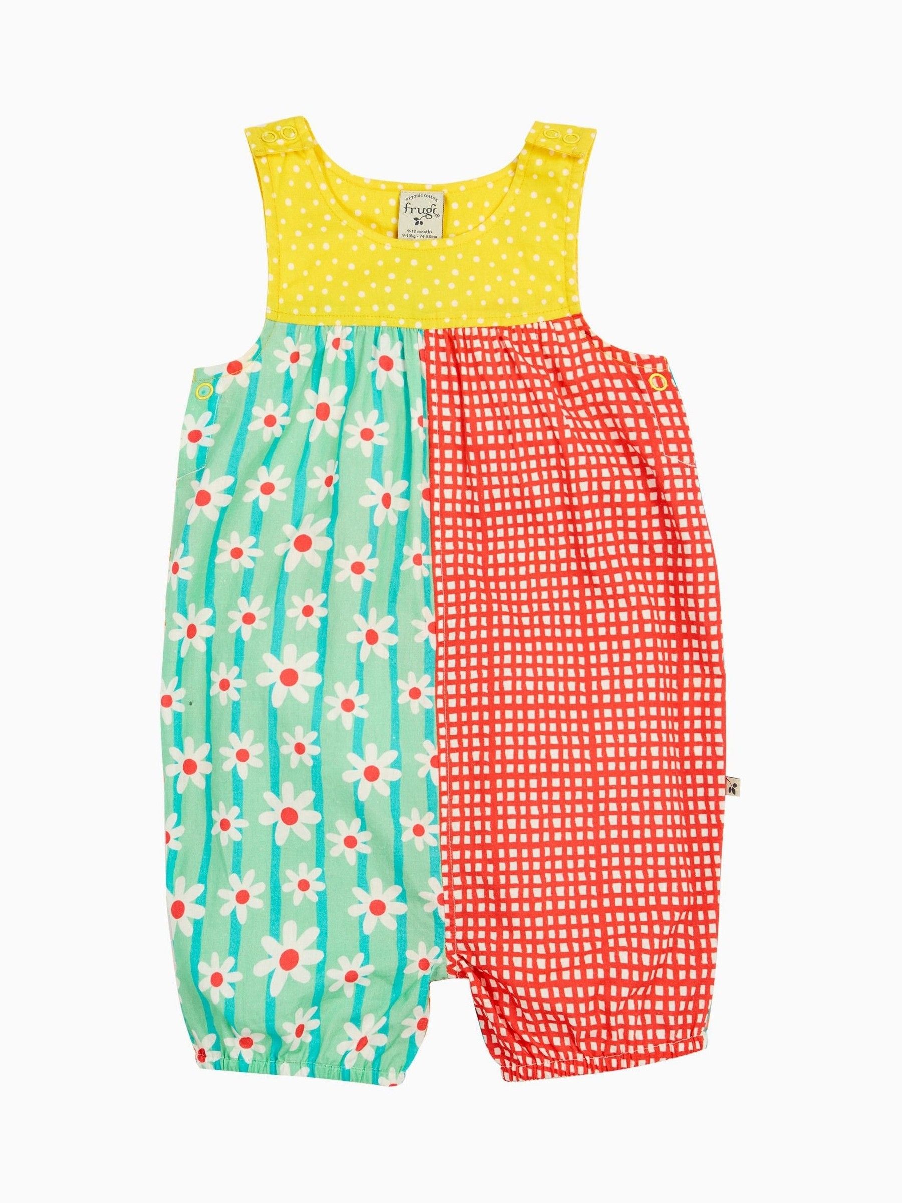 Frugi Green Summer Printed Dungarees