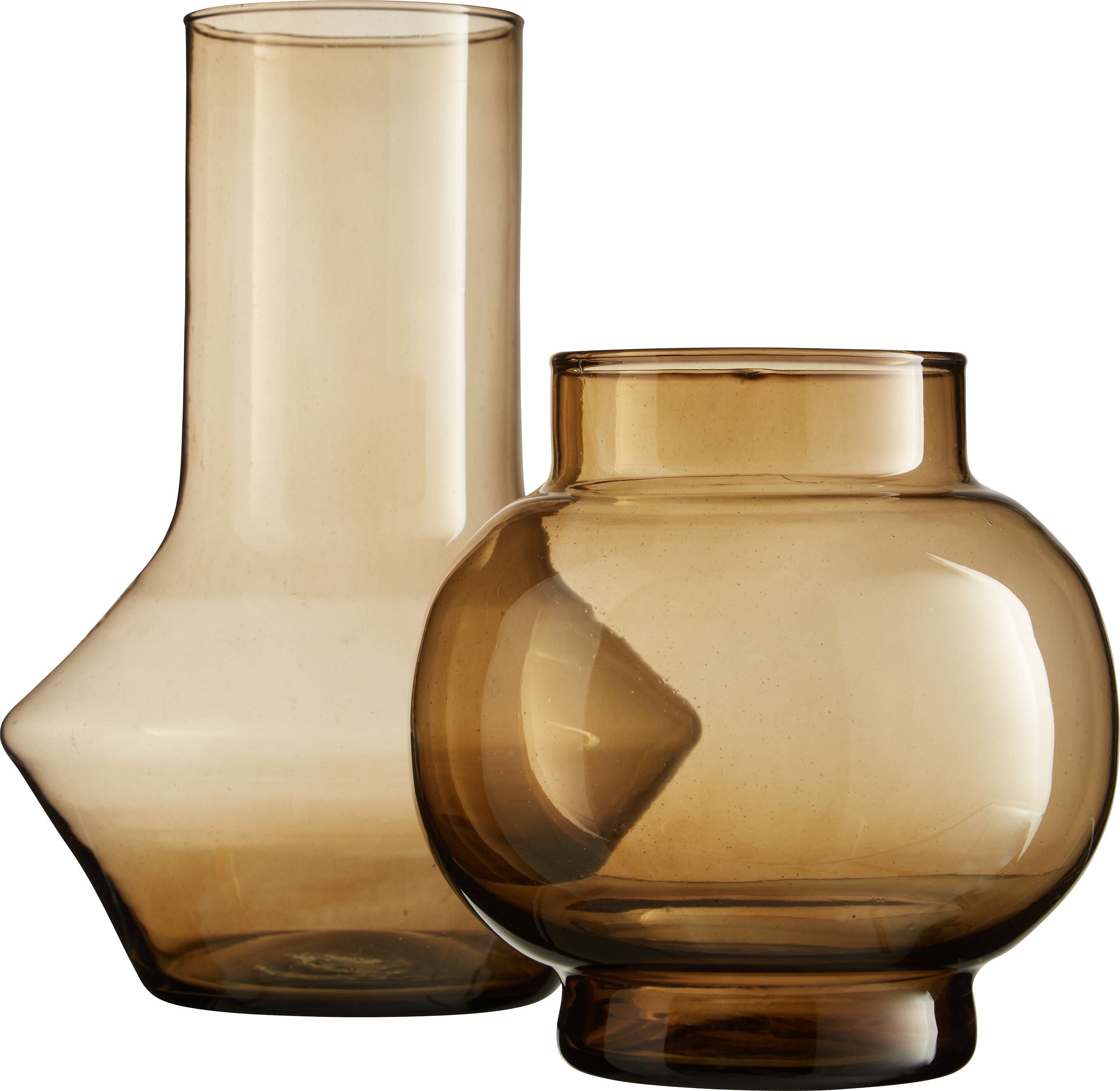VIOLA Vase amber recycled H30cm - Olive / H: 30.0 cm