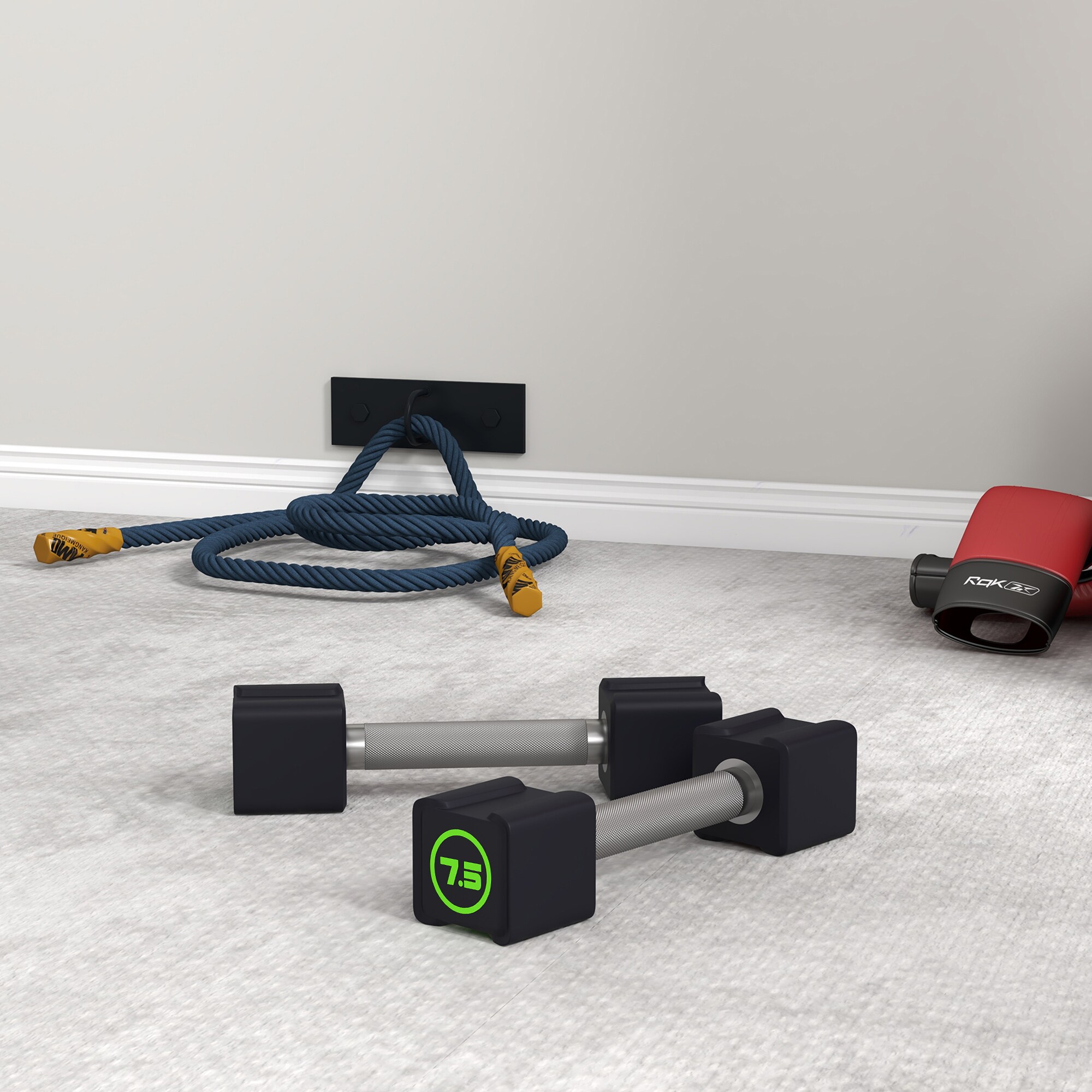 SPORTNOW Kurzhanteln im 2er Set mit je 7,5 kg schwarz 29L x 8B x 8H cm