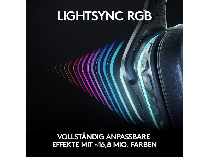 Logitech Headset G935 7.1 Surround Wireless Schwarz Kabelloses Gaming Headset mit 7.1 Surround Sound und RGB Beleuchtung