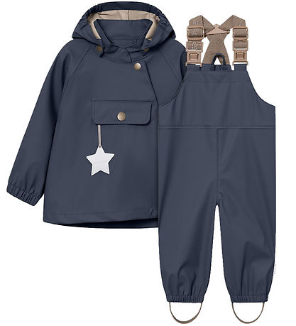Mini A Ture Regenkleidung m. Träger - PU - MatWainis - Ombre Blu