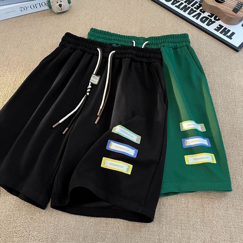 Breeson - Shorts met trekkoord en letters