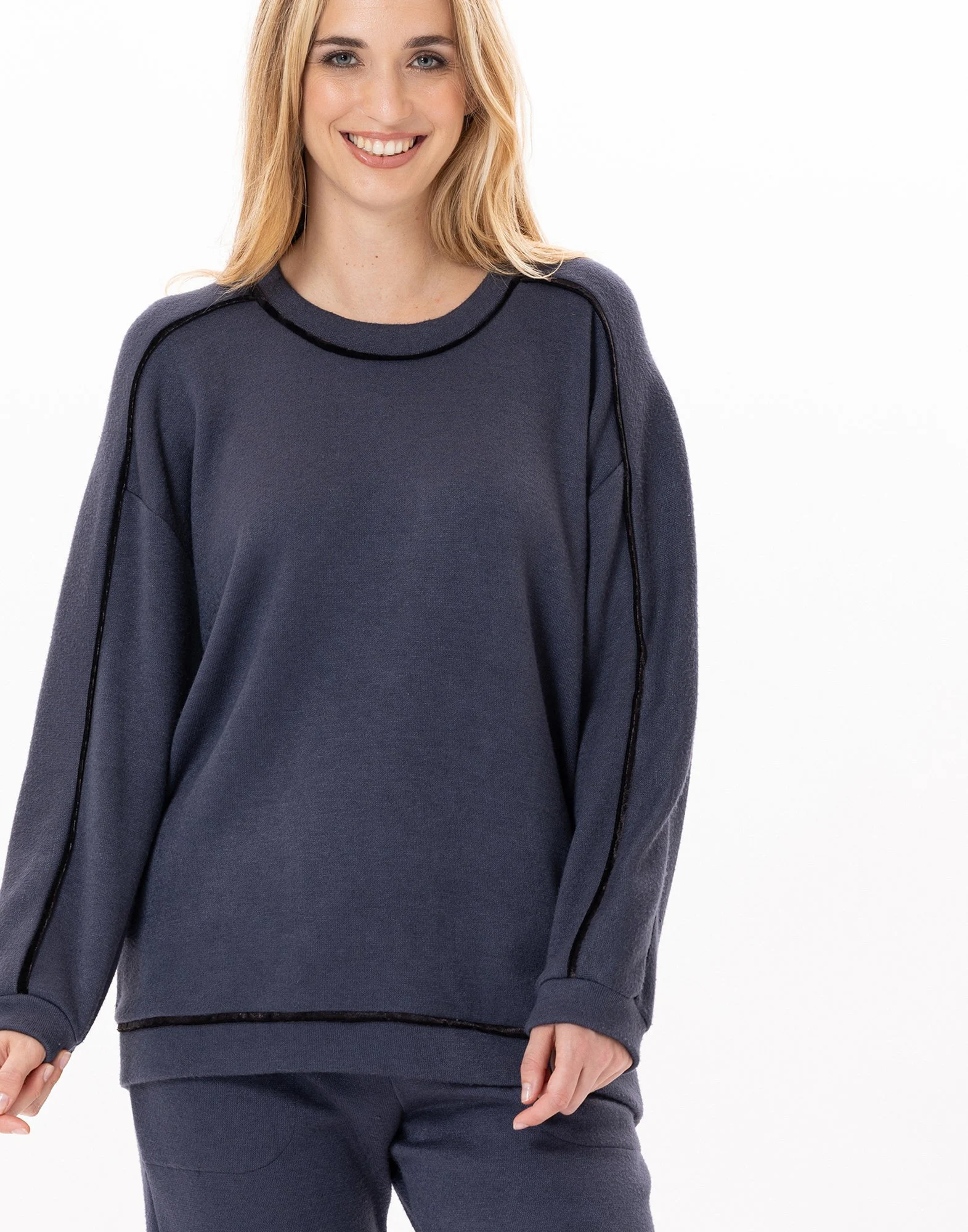 ALPAGA 830 - Sweat en maille tricot | Bleu