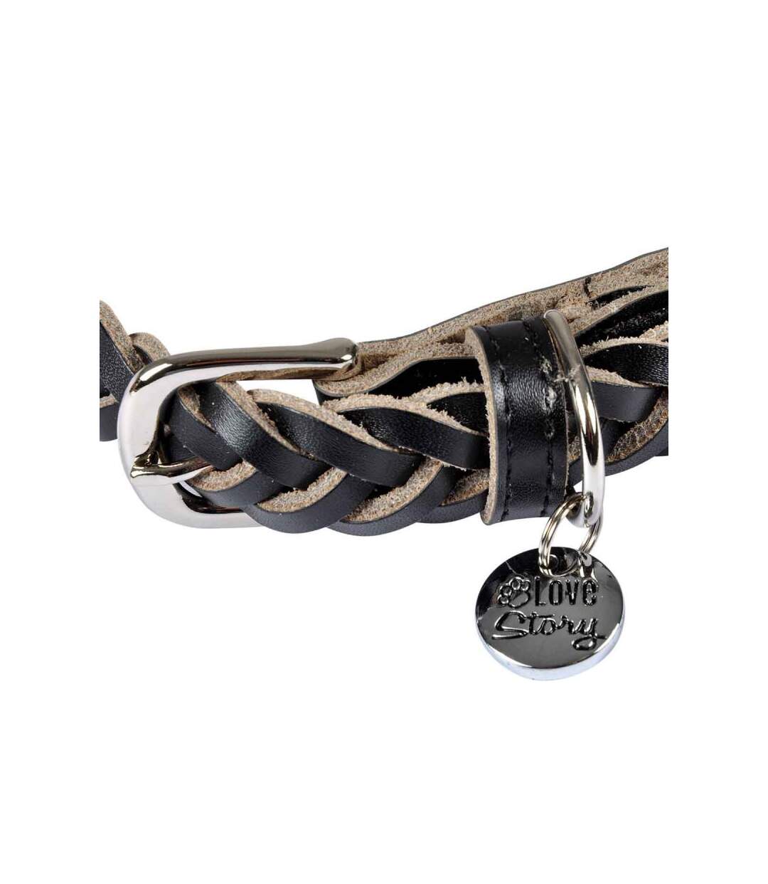 Paris Prix - Collier Pour Chien Réglable tressé 30-45cm Noir