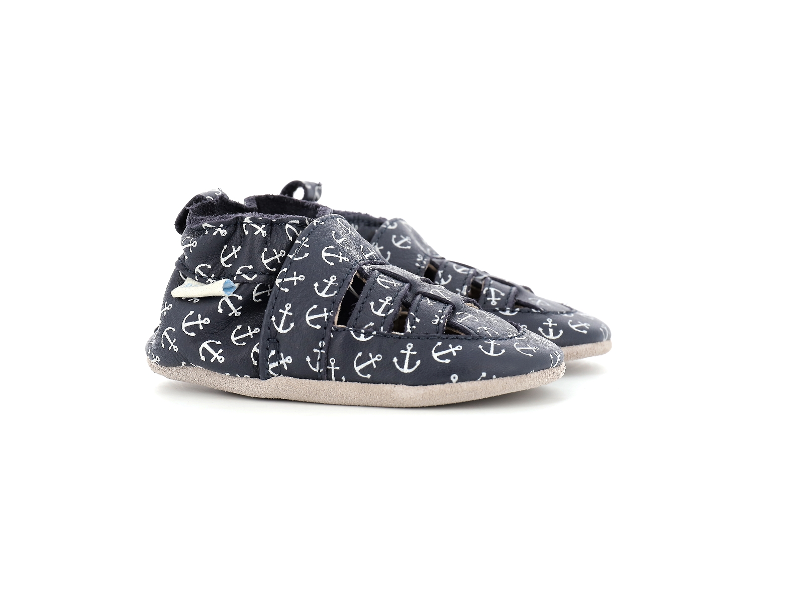 Robeez-SANDIZ BOY Cuir Marine