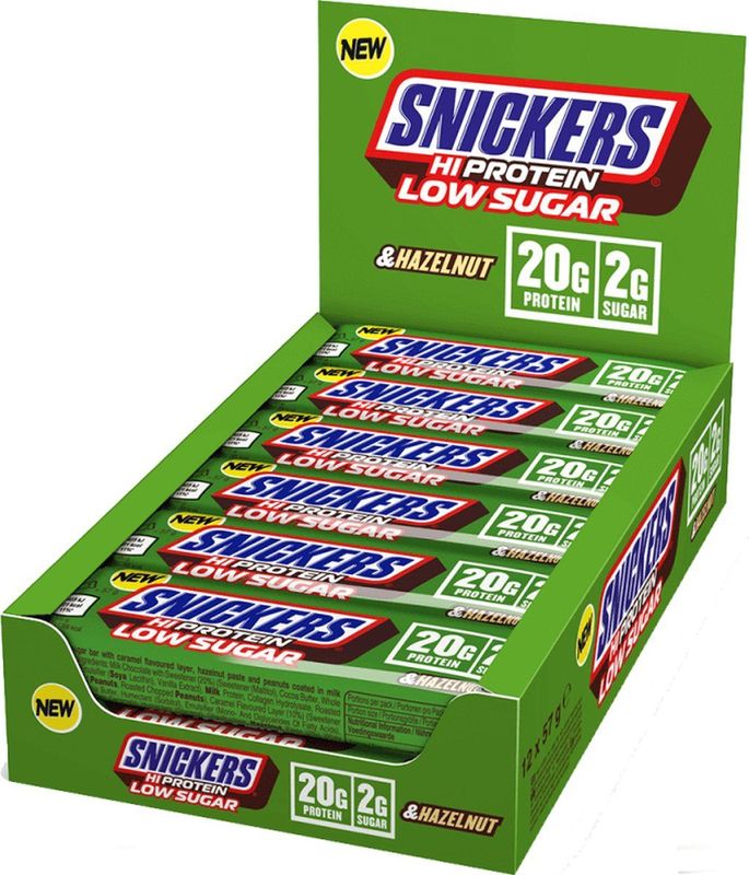 Snickers - Hi Protein - Low Sugar - 12 Repens - Hazelnut