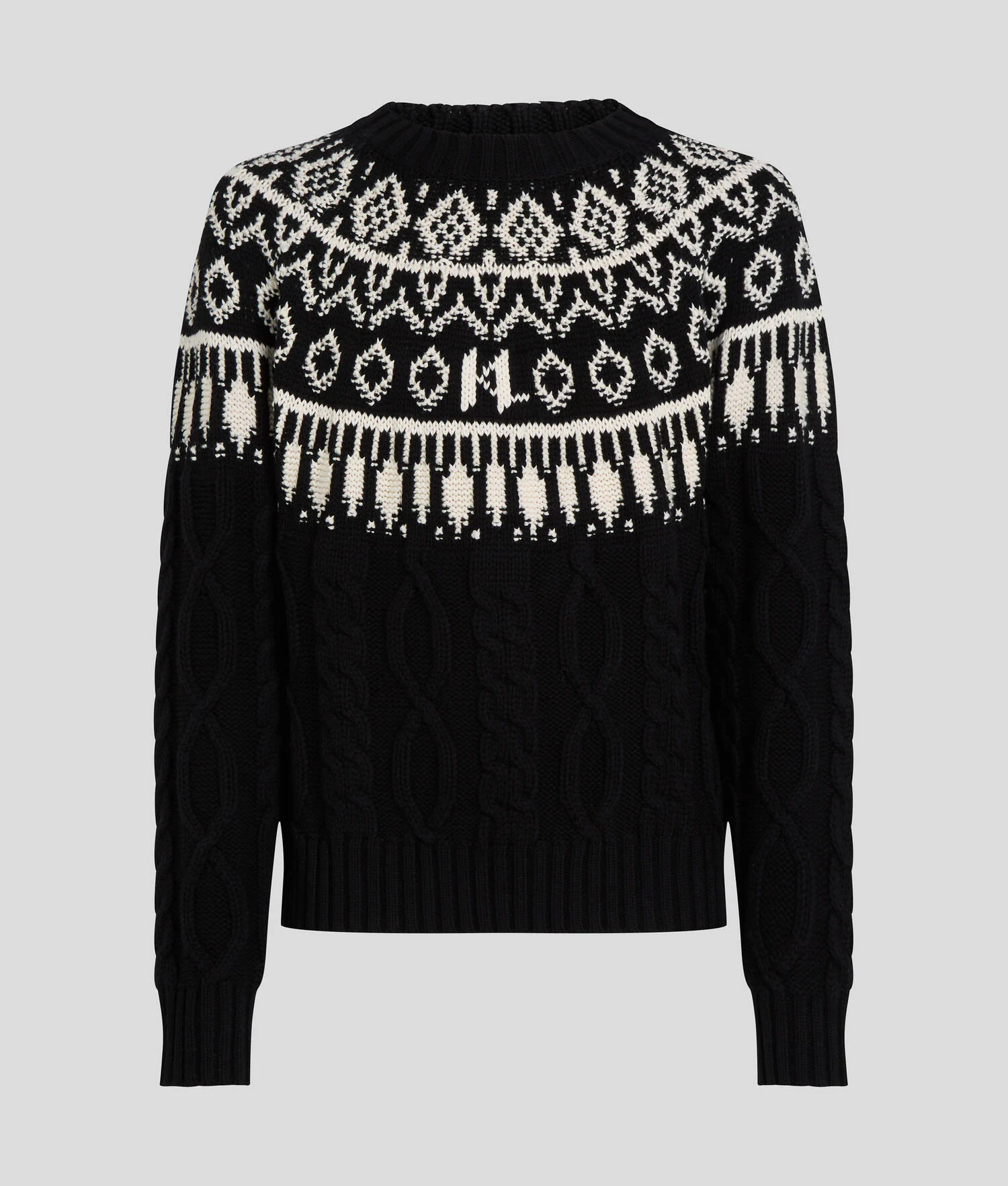PULL À MOTIF FAIRISLE KL MONOGRAM - Noir