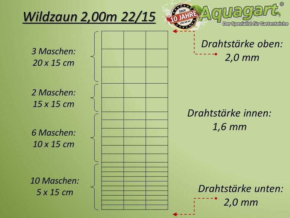50m wildhek, boshek, weidehek, draadhek 200/22/15