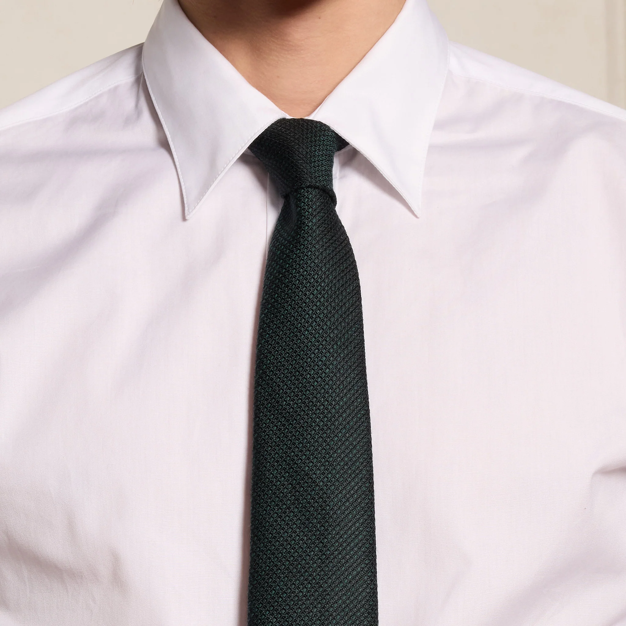 Green woven tie
