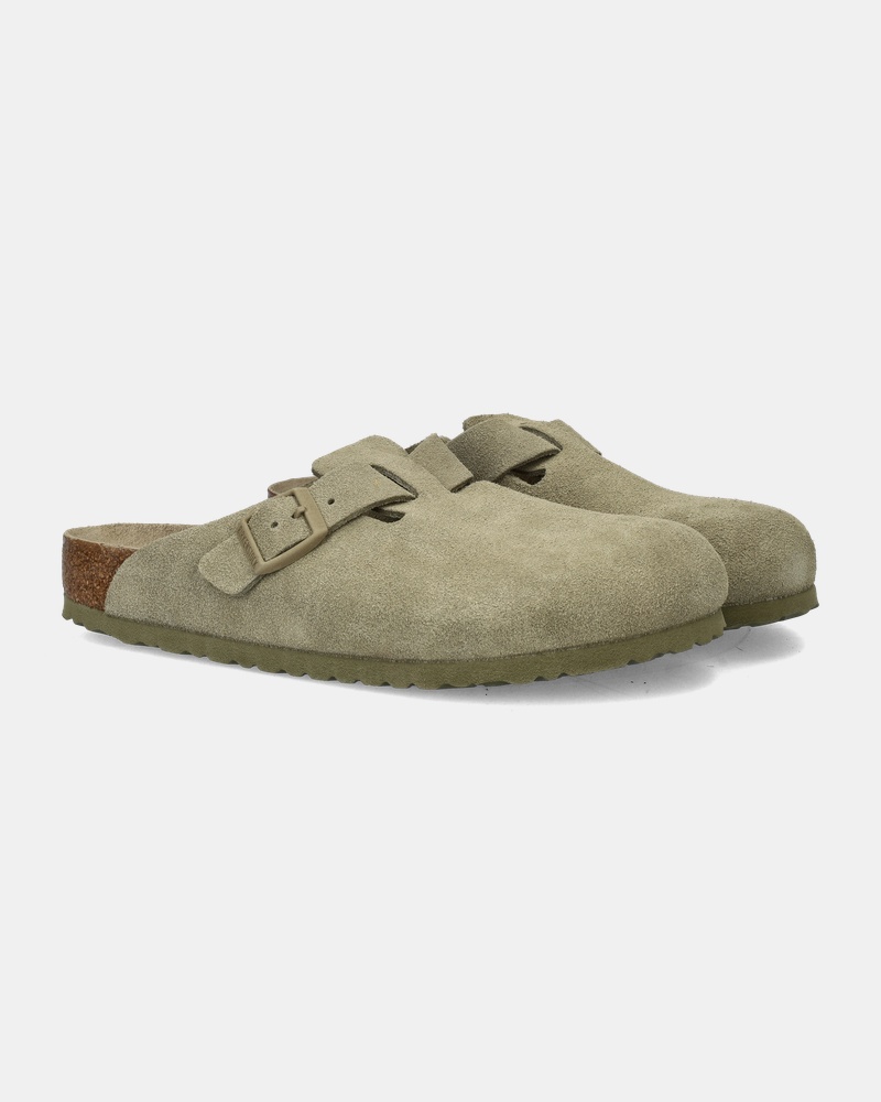 Birkenstock Boston Suède Sandalen  - bruin