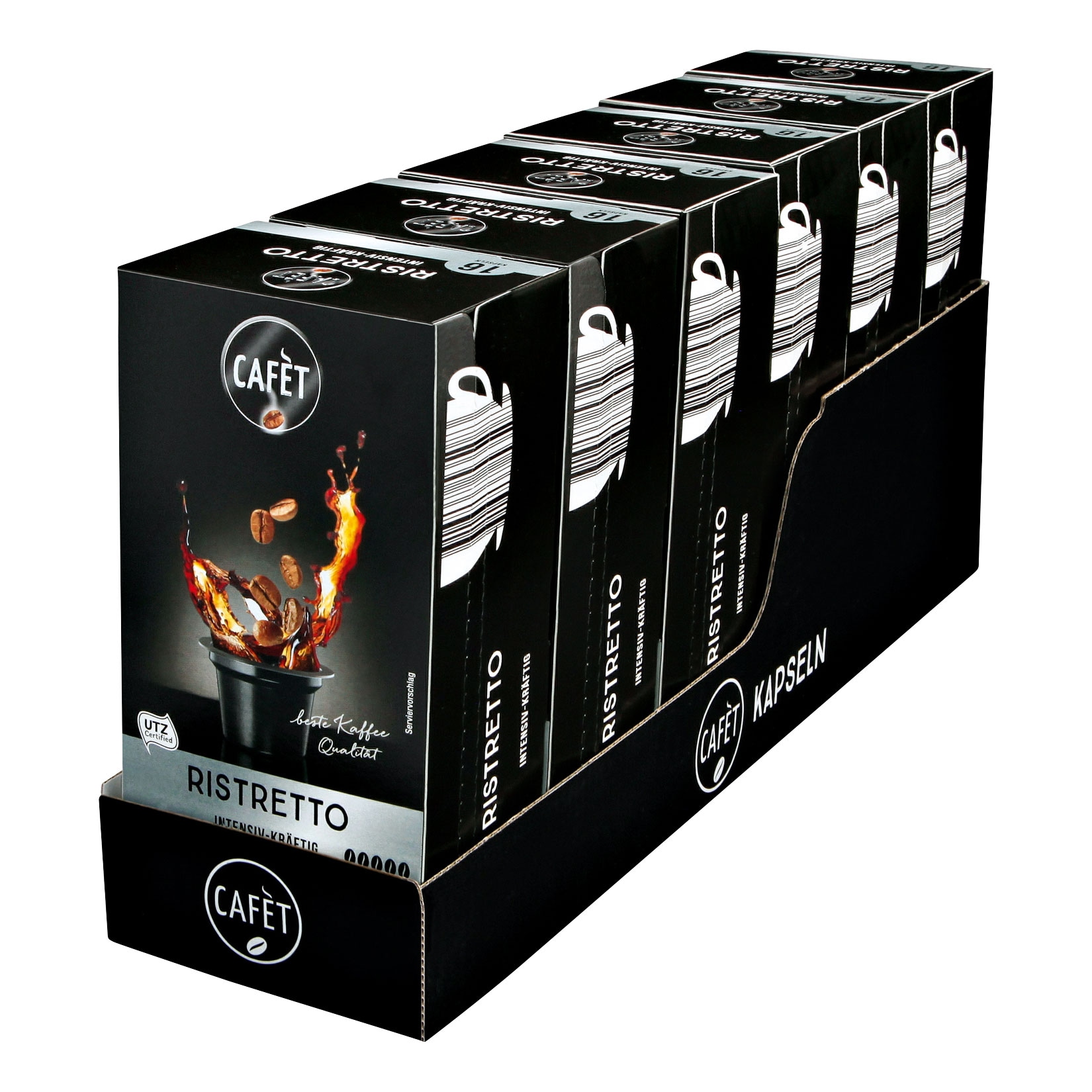 Cafet für Cremesso Ristretto Kaffee 16 Kapseln 88 g, 6er Pack
