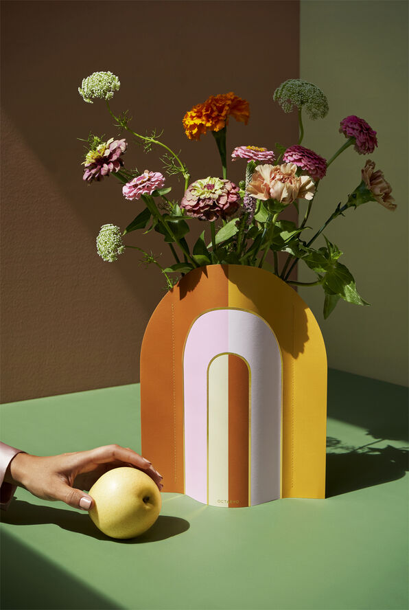 OCTAEVO PAPER VASE RIVIERA ARCH Orange