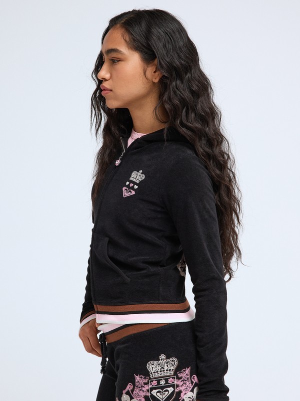 Roxy X Juicy Couture Sweat à capuche zippé Noir Femme