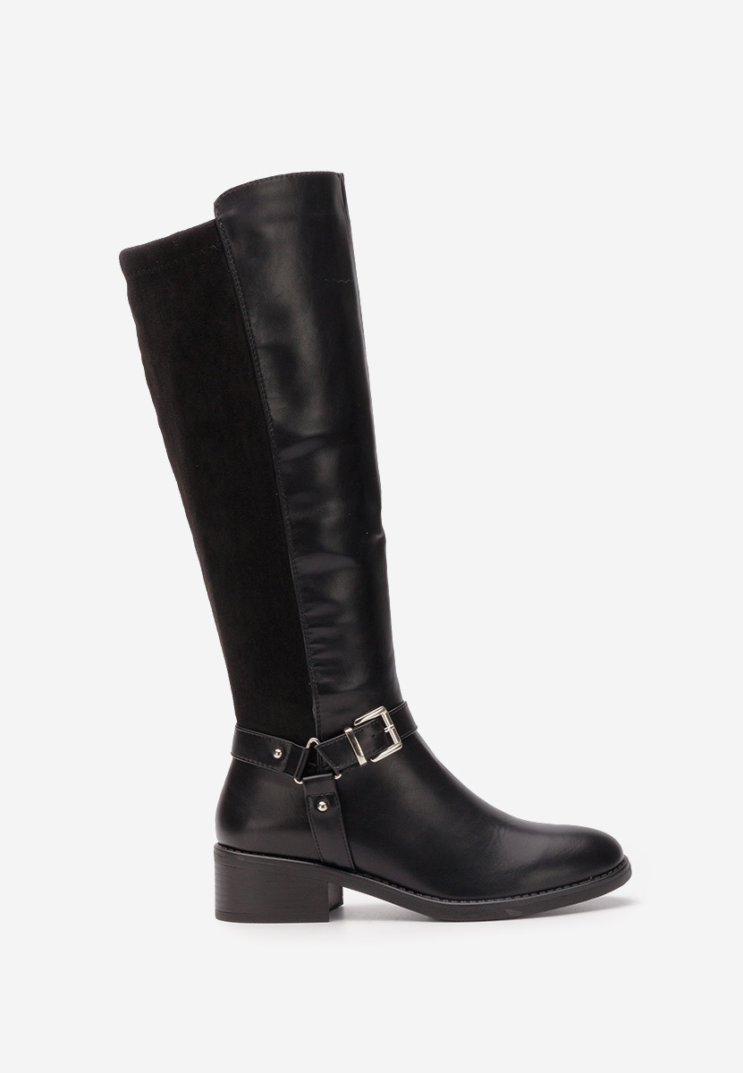 Bottes à petit talon noires Pedra V2