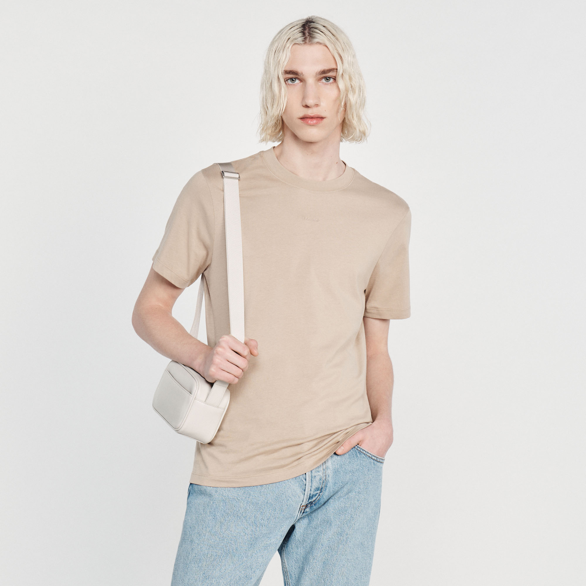 T-shirt brode Sandro en coton biologique