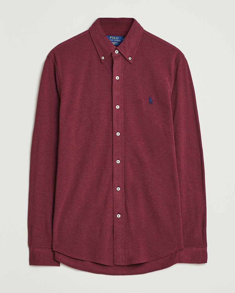 Polo Ralph Lauren Featherweight Mesh Shirt Spring Wine Heather