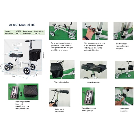 Actiumplus knæ rollator - sort